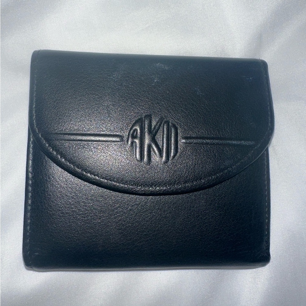 Anne Klein II for Oroton Black Genuine Leather Trifold wallet